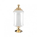 BOMBONEIRA TRANSPARENTE COM TAMPA DOURADA