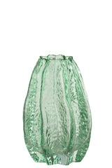 VASO RIBBED GLASS AQUA