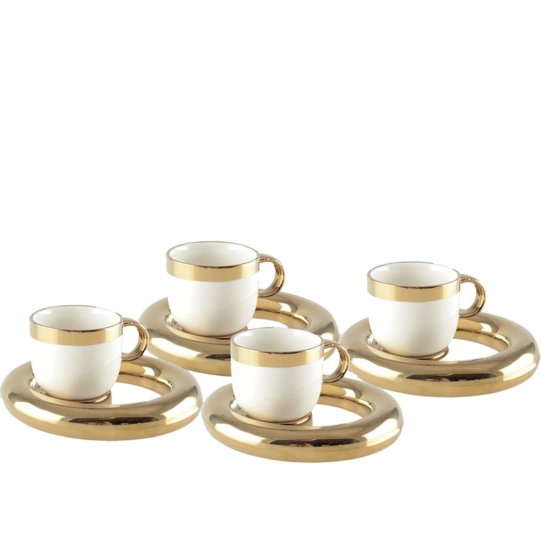 CONJUNTO 4 CHAVENAS CAFÉ DOURADO