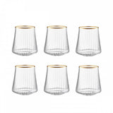 COPOS DE ÁGUA COM BORDA DOURADA 350ML- CONJ DE 6