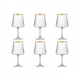 COPOS DE VINHO COM BORDA DOURADA 360ML- CONJ. DE 6
