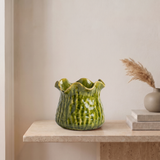FLOWERPOT RONNY CLAY GREEN LARGE