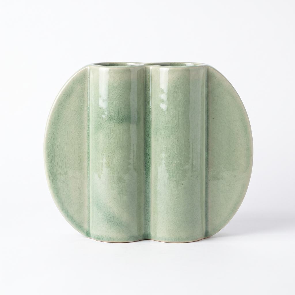 JARRA DOUBLE PORCELAIN DARK GREEN