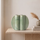 JARRA DOUBLE PORCELAIN DARK GREEN
