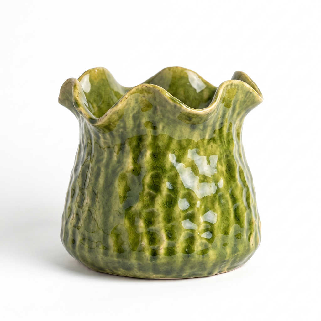 FLOWERPOT RONNY CLAY GREEN LARGE