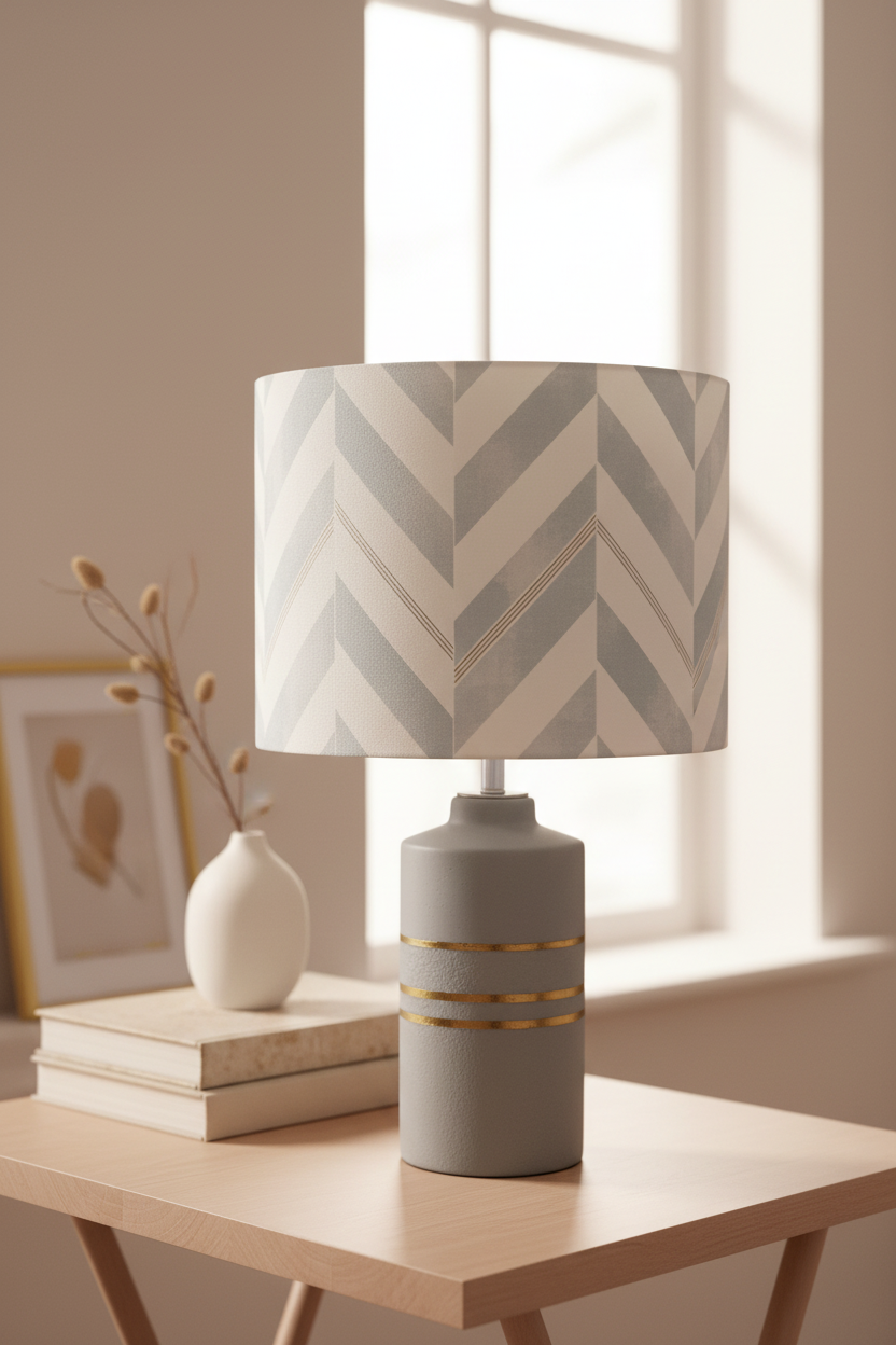 ABATJOUR CHEVRON VERT.
