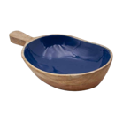 TAÇA MADEIRA AZUL COM BRAÇO