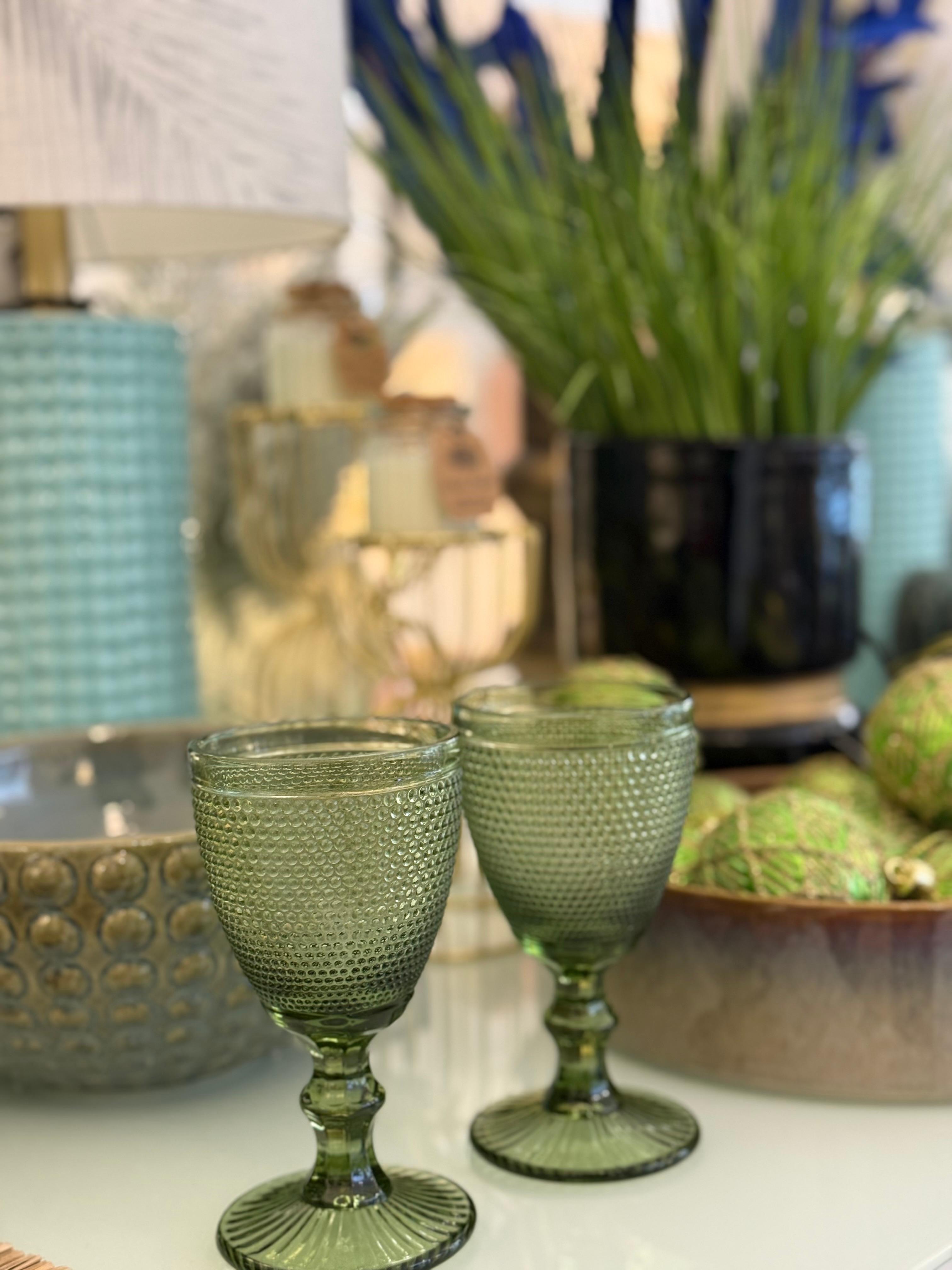 CONJ. 6 COPOS PÉ PONTOS VERDE/AZUL