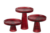 Set Of 3 Cake Plates Nelly  Red