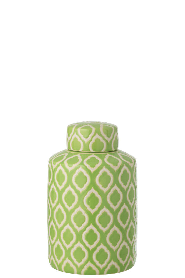 Pote Checkered Porcelana Green/White Large