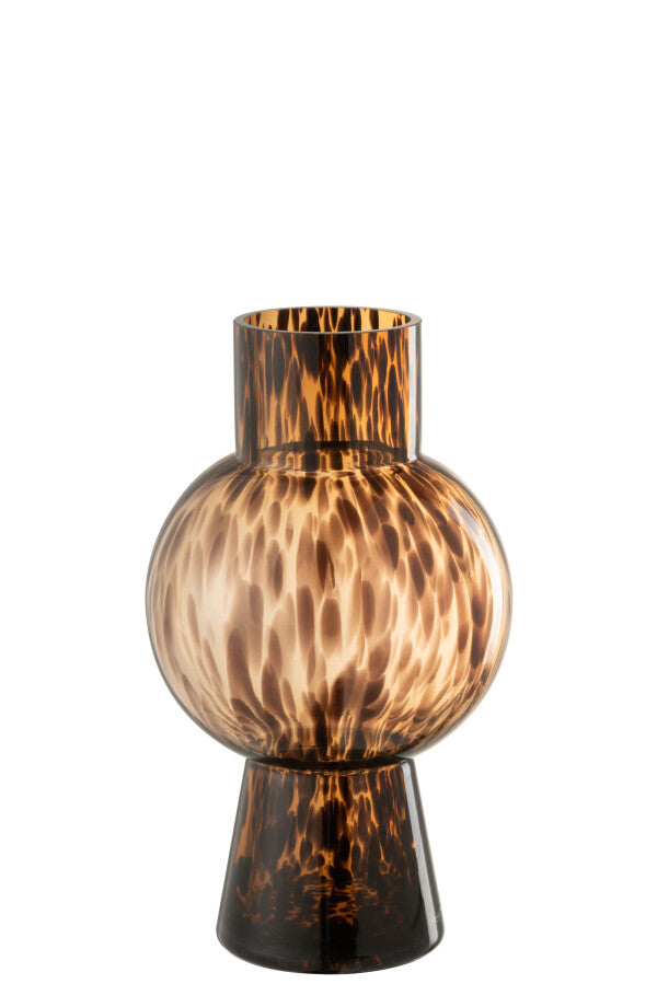 Jarra Ball Dot Brown Glass Medium