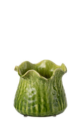 Flowerpot Ronny Irregular Clay Green Large